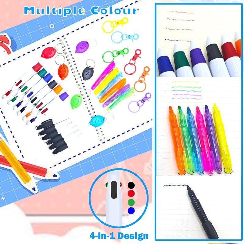 Daemson Nurse Pen Set, Badge Reel Pen Include Highlighter, Permanent Marker, LED Keychain Flashlight, Ballpoint Pen, and Nursing Keychain Clip (Blue) - Image 5